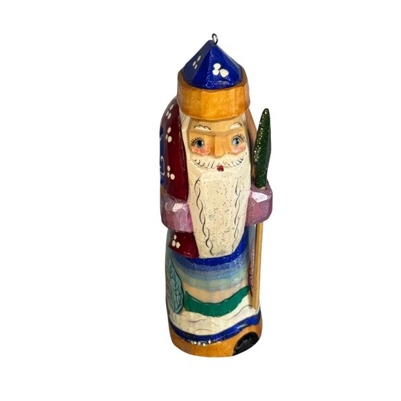 Unbranded Other - Hand Carved Russian Ded Moroz Father Frost Santa Ornament Signed 4 1/2"